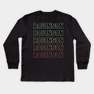 Robinson Name Pattern Kids Long Sleeve T-Shirt